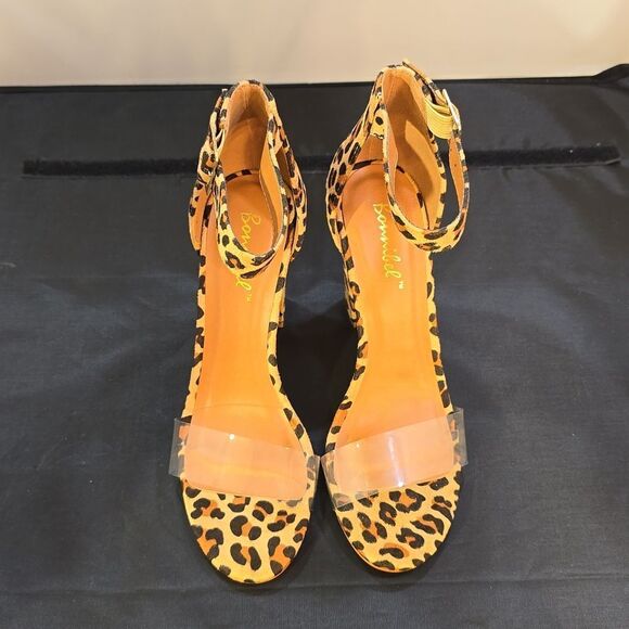 BRAND NEW BONNIBEL KIMBERLY LEOPARD SUEDE ANKLE STRAP HEELS - Picture 3 of 16